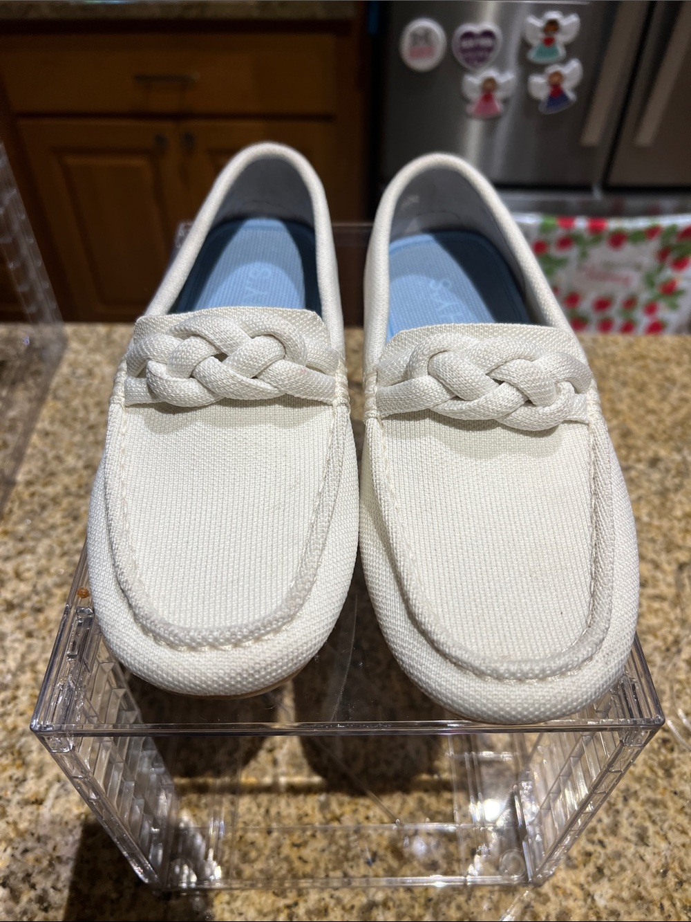 Rothy's Cream Braided Slip-On Loafers